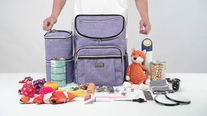 Échantillon gratuit sac de voyage pour chien, organisateur de sac de voyage pour animaux de compagnie, sac de voyage pour nourriture pour chien avec récipient et bols - Product Image 6