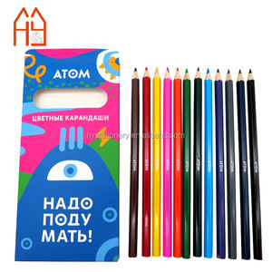 Ensemble de crayons de couleur à <span class=keywords><strong>dessin</strong></span> de 12 crayons de couleur vifs avec des barils hexagonaux peints de 7 pouces (17,8 cm) Logo personnalisé - Product Image 1