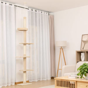 Struktur panjat lantai pohon kucing besar yang dapat diatur terbuat dari garuk dan kayu dan furnitur - Product Image 3