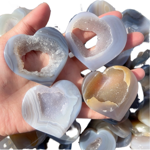 Natural Druzy Agate Heart <b>Crystal</b> Geode <b>Cluster</b> for Feng Shui Home Decor Fashion Trend Healing Gift - Product Image 1