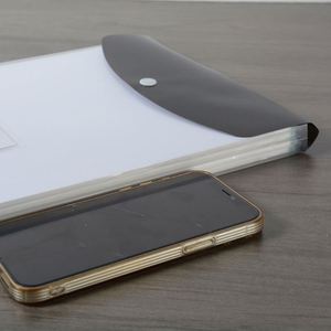 Enveloppes de documents en plastique transparent vertical format A4, sacs de classement en polypropylène avec fermeture à bouton - Product Image 3