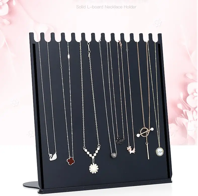 High-grade Acrylic dull polish black jewelry display stand necklaces bracelets earrings holder