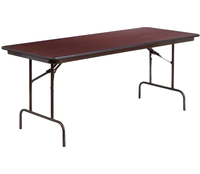 Table de banquet rectangulaire pliable pour l'extérieur, usage commercial |   Meubles d'extérieur modernes en bois massif robuste avec structure en métal