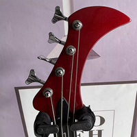 Guitare basse électrique personnalisée rouge métallique à 4 cordes de forme spéciale Solid Body Maple Neck Accept 4 5 6 cordes Basse électrique OEM