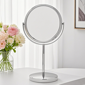 Đẹp Chrome đứng Vanity gương chất lượng cao cung cấp 5x phóng đại Đôi Máy Tính Để Bàn vẻ đẹp mỹ phẩm gương cá nhân - Product Image 1