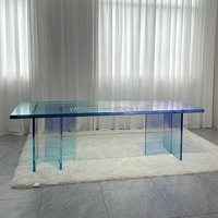 High End Interior Design Möbel Villa Apartment Langer Acryl Schreibtisch Transparent Verdickter Acryl Esstisch