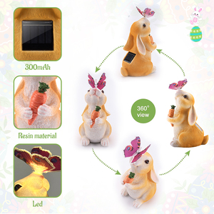 Statue de Lapin Solaire Lumineuse pour Pâques – Décoration Extérieure pour Jardin, Patio, Balcon, Cour, Pelouse – Ornement et Sculpture Cadeau de Jardin - Product Image 5