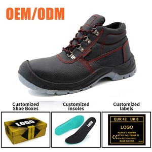 Chaussure de sécurité en cuir noir Tiger Master CE antidérapante, résistante à l'huile et à l'eau, avec embout en acier, anti-perforation, antistatique pour hommes, construction - Product Image 4