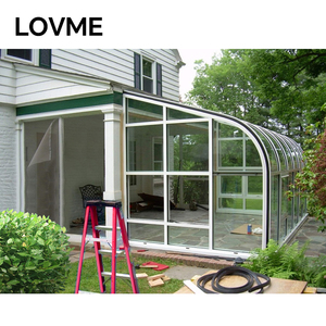 Design moderno Free Standing in alluminio Sunroom commerciale Solarium copertura Patio per alberghi giardino d'inverno <span class=keywords><strong>case</strong></span> di vetro - Product Image 3