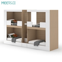 Lits superposés modernes double/twin en bois et métal avec escalier pour chambre à coucher, usage commercial, hôtels, appartements, dortoirs, hôpitaux