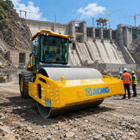 Compacteur vibrant à tambour unique XS225H de 22 tonnes avec moteur Shangchai, pompe et roulement pour la construction routière