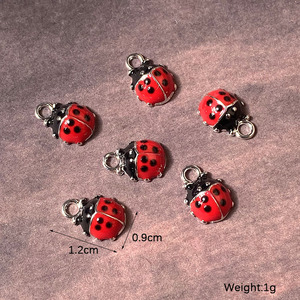 Ciondoli fai da te in lega smaltata a forma di <span class=keywords><strong>coccinella</strong></span>, simpatici ciondoli a forma di insetto per orecchini, bracciali, collane e creazione di gioielli - Product Image 3