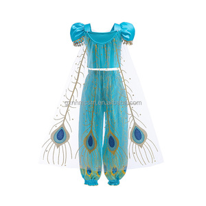 Disfraz de Princesa Jasmine de <span class=keywords><strong>Aladdin</strong></span> para Niñas, Disfraz de Cosplay para Halloween, Navidad, Fiestas, Disfraz de Princesa Jasmine de Películas y Televisión - Product Image 2