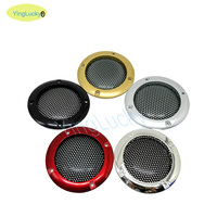 Grille de haut-parleur chromée argentée de 2 pouces (66 mm) avec maille de protection en fer noir pour armoire de jeu d'arcade DIY audio