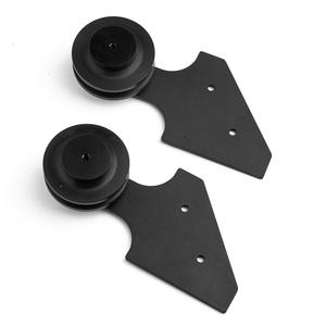 WEKIS Fabricado Cuchillo Tipo Casas Casa Montaje en el <span class=keywords><strong>techo</strong></span> <span class=keywords><strong>Puerta</strong></span> de madera de vidrio Prefabricado <span class=keywords><strong>Puerta</strong></span> <span class=keywords><strong>corredera</strong></span> de Granero Kit de hardware y guía de piso - Product Image 3