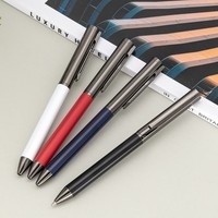 Nouveau stylo bille en métal gris, accessoires métalliques, stylo publicitaire, cadeau d'entreprise, ensemble de bureau, logo personnalisé