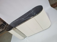 Table à manger convertible en marbre naturel et acier inoxydable Sendi FSF-CST01 avec placage PVD, mobilier moderne pour salon