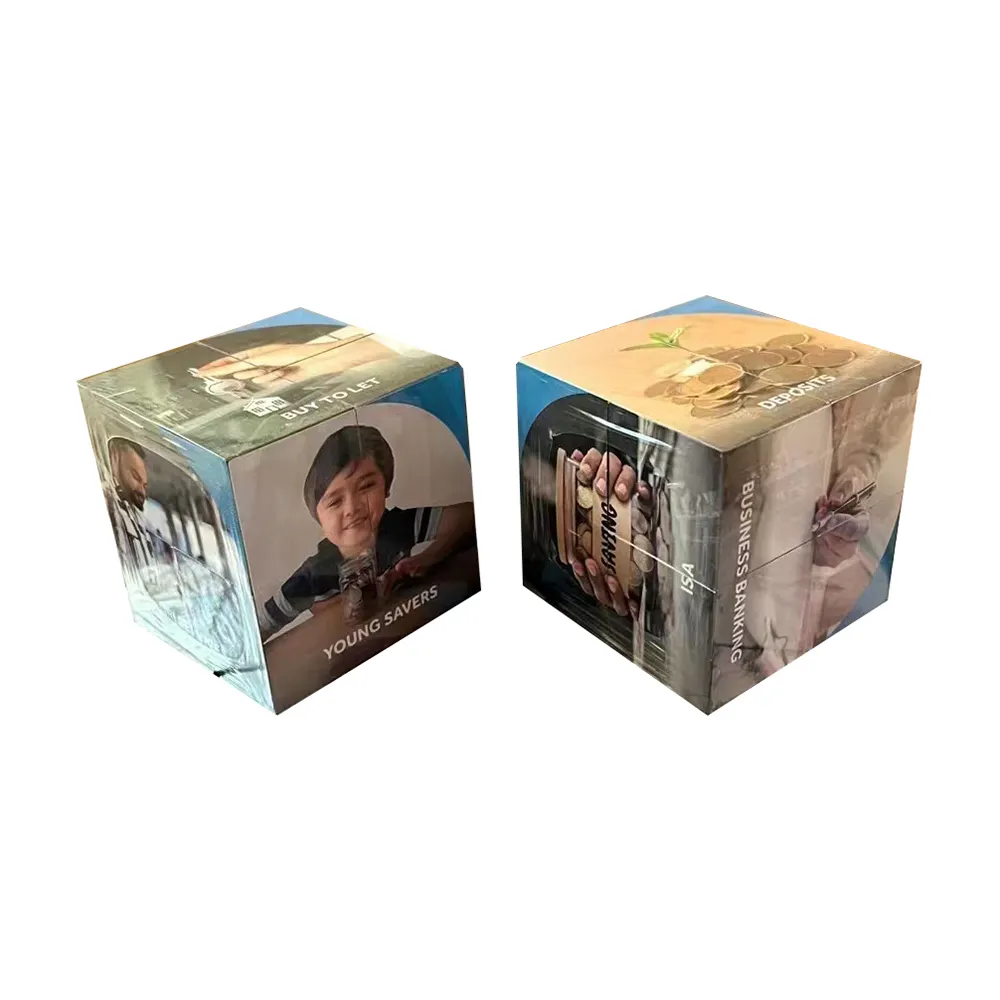 カスタムロゴ磁気マジックキューブ広告写真プロモーションギフトプレミアム品質DIY教育3D折りたたみパズルおもちゃ