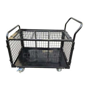 Carro de panel de acero de calidad comercial, carros de empuje de plataforma y camión enjaulado de alambre, camión manual de empuje OEM personalizable - Product Image 3