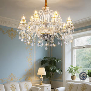 Luce classica del lampadario di cristallo della moderna Villa di lusso europea per la lampada pendente dell'hotel del salotto altezza regolabile appesa - Product Image 2