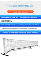 Filet de pickleball officiel Acedrive 6,7 m x 0,79 m, maille de 5 cm, durable, portable, pliable, polyester Oxford noir, compétition intérieure/extérieure