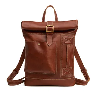 Sac à dos Vintage en cuir pour homme, sacoche de voyage, style rétro, Unique, de styliste européen, pour ordinateur portable et adolescent