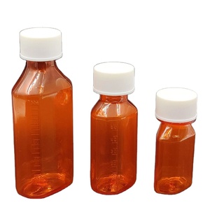 Vente en gros 1oz 2oz 4oz Conteneur pour animaux de compagnie Bouteille de sirop contre la toux Bouteille orale liquide ambré Récipient en plastique - Product Image 4