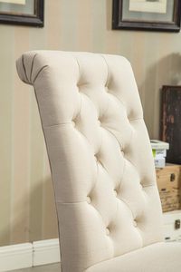<span class=keywords><strong>Chaise</strong></span> de salle à manger italienne à dossier haut en tissu tufté avec pieds en bois, design bois, couleur anthracite, lot de 2, prix le plus bas - Product Image 3
