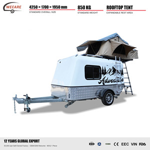 <span class=keywords><strong>Remorque</strong></span> de camping compacte Wecare avec <span class=keywords><strong>tente</strong></span> de toit, réservoirs d'eau potable de 80L et d'eaux usées de 80L, et porte-<span class=keywords><strong>moto</strong></span> - Product Image 2