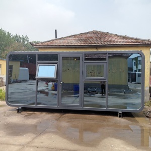 Mini-<span class=keywords><strong>maison</strong></span> portable à prix abordable, vente directe, 2 chambres, camping, modulaire, préfabriquée avec terrasse et escalier, type Apple Cabin - Product Image 6