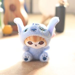 Nouveau Porte-clés Pendentif Chat Requin Dessin Animé Mignon, Breloque Peluche Animale Cousue, Mofusand Cat Foshandy, Ornement Cousu - Product Image 3