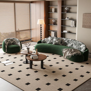 GEDO Sofa model Perancis, bagian Sofa lengkung kain Retro dengan cetakan untuk ruang tamu - Product Image 4