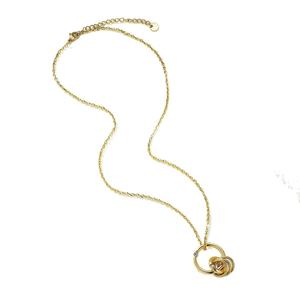 Collana in acciaio al titanio placcato oro reale 18k di lusso personalizzata Non sbiadita Versatile alla moda catena per clavicola da donna - Product Image 6