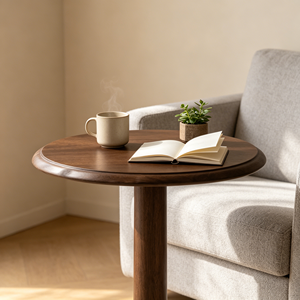 Mesa de Centro Redonda de Madera, Diseño Minimalista, Hecha a Mano, Muebles Modernos para Sala de Estar - Product Image 3