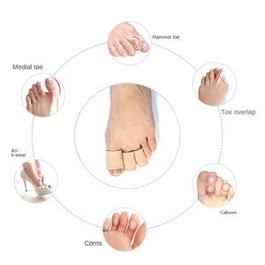 Usine En Gros Anti-Abrasion Gel Silicone SEBS Fibre Sans Coupe Couverture Des Yeux pour Orteils Pied & <span class=keywords><strong>Doigt</strong></span> Séparateur Protecteur - Product Image 4