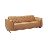 Ensemble de canapés de luxe de haute qualité pour salon, style moderne, en cuir véritable marron, en forme de L, garantie de 2 ans
