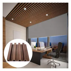 Factory Supply 153*18mm Grille Corrosion Resistant Indoor WPC Wall Panel for meeting Room