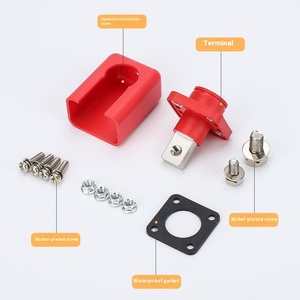 Bloque de Conexión de Terminales de Batería Aislado de 80A-200A para Montaje en Panel con Cubierta, Conector de Panel ESS Rojo y Negro para RV - Product Image 5