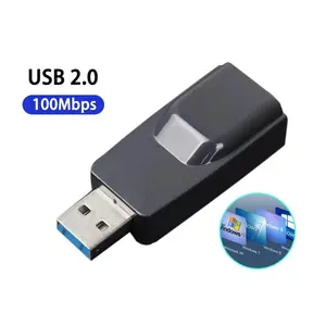 Portable Network Card LAN Ethernet USB To RJ45 Adapter 100Mbps Drive-Free Converter For Windows Linux Mac OS PC Laptop Desktop