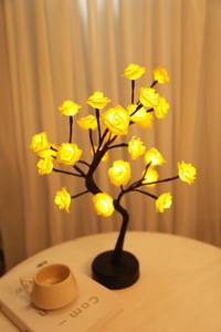 מנורות ורדים הובילו שולחן פרח עץ פרח שולחן אורות אורות לילה מופעל סוללה חיצונית מתנות diy חג המולד - Product Image 2