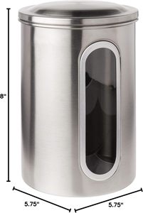 <b>Perspective</b> Can Food Snacks Carnisters, Kitchen Storage Jar Sets Stainless Steel Covered Glass Metal 2-3L - Product Image 2