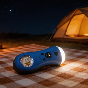 Hand Crank <b>Rechargeable</b> <b>LED</b> Flashlight with FM Radio 3 <b>LEDs</b> 1 Min Cranking for 15 Min Lighting 3.6V 40mAh Battery for Emergency - Product Image 4