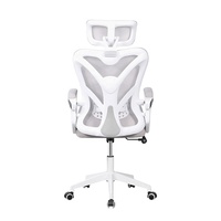 Chaise de bureau de haute qualité, chaise de jeu ergonomique en maille blanche et grise, siège coulissant pour bureau d'ordinateur de direction