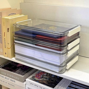 Large Capacity Transparent PET A4 <b>File</b> Storage <b>Box</b> Household Registration Book Junior High School Graduation Certificate - Product Image 3
