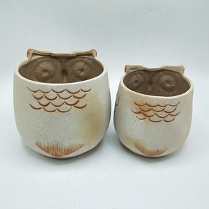 <span class=keywords><strong>Amazon</strong></span> Venta caliente nuevo producto hecho en China regalo de cerámica carnosa olla universal buho cerámica pote de flor jardín - Product Image 5