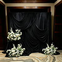 Rideau de fond de scène de mariage de luxe carré en velours ignifuge NFPA701 230g pour système de drapé sur tuyaux, décoration de scène et d'événements