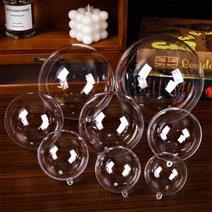 Boule transparente de Noël bricolage Ornements de Noël Boules transparentes en plastique transparent ouvrable creux suspendu Noël - Product Image 1