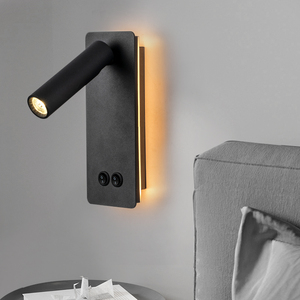 2024 mới màu đen trắng trong nhà khách sạn hiện đại Tường Đèn đọc sách phòng ngủ phòng khách cạnh giường ngủ ánh sáng Tường sconce với cắm - Product Image 2