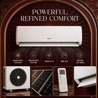 Climatiseur mural hybride solaire AC/DC 36000 BTU, refroidissement et chauffage, 80-380V AC 110-240V, double compresseur rotatif R32, usage domestique