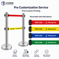 Barrière de sécurité rétractable à double sangle professionnelle et personnalisée pour zones à haute tension, aéroports et halls d'hôtels